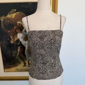 Vintage Chic Beige Floral Top